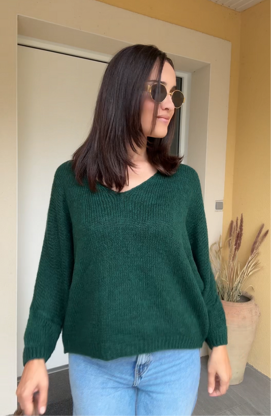 Pull oversize vert sapin