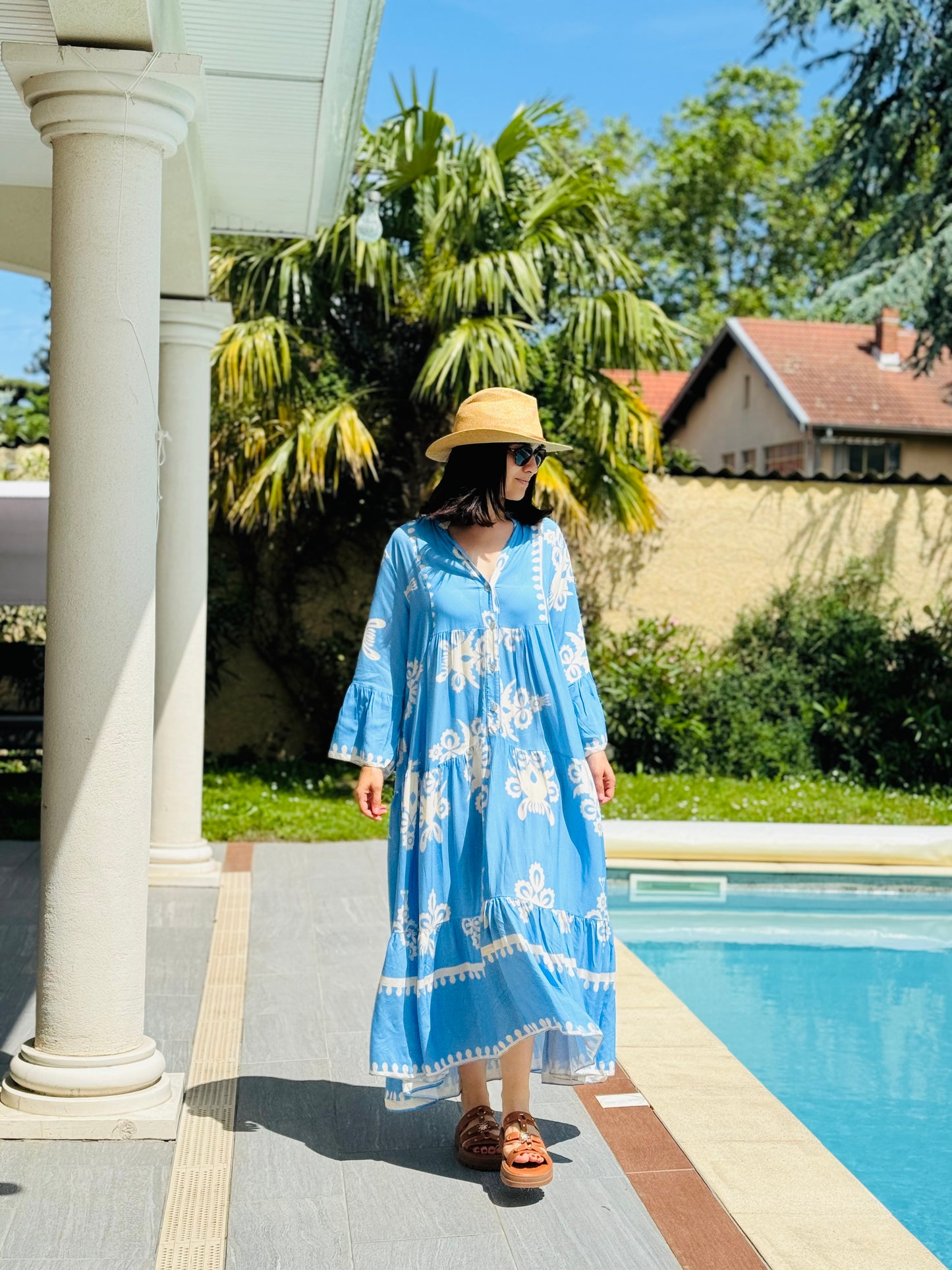 Robe Mélissa imprimée bleue 👗