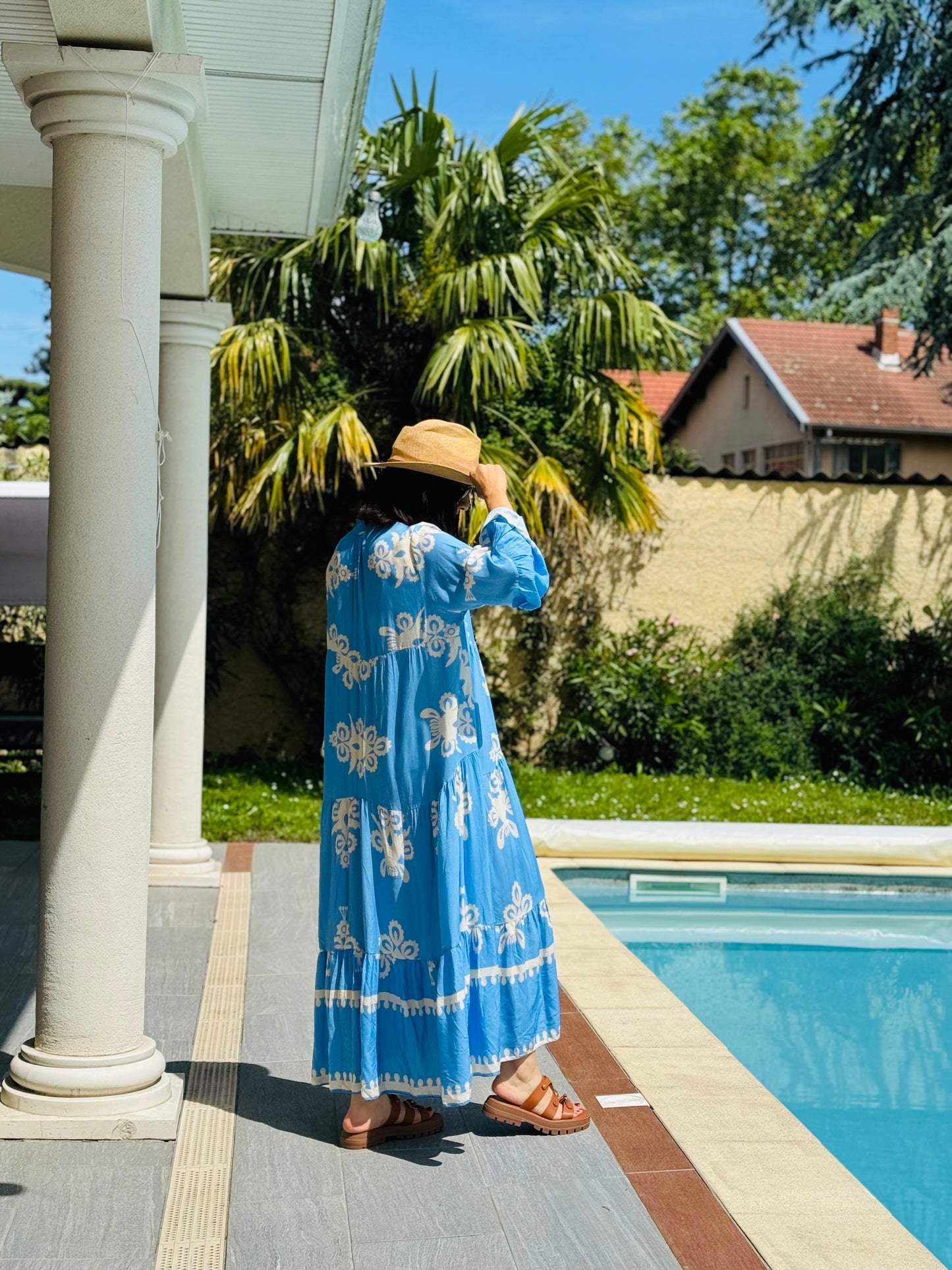 Robe Mélissa imprimée bleue 👗